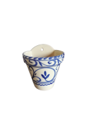 Vægkrukke 25 cm blå og hvid keramik model Maite